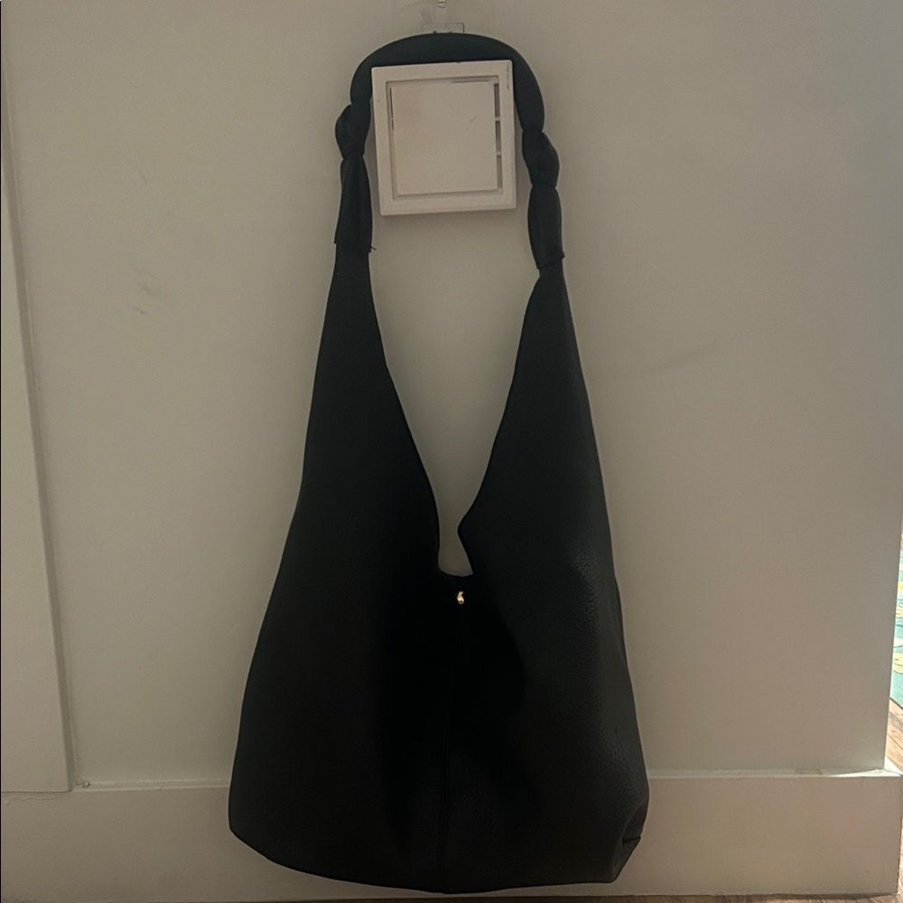 The Love Knot Slouchy Bag - Black Leather Hobo Bag